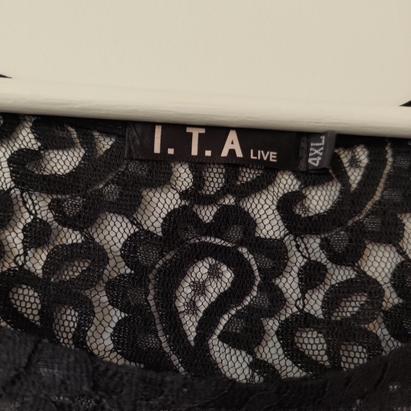 ITA Sweetheart Neck Lace Black Top sz 4x - Picture 3 of 5